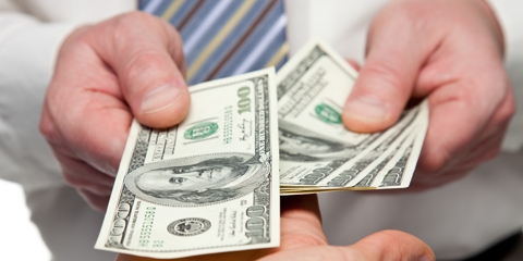 people exchanging money